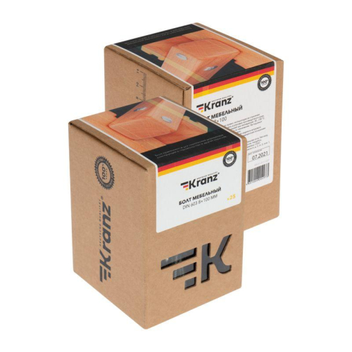 Болт мебельный 8х100 DIN 603 (уп.25шт) Kranz KR-01-3511-027 фото 3