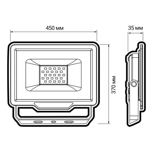 Прожектор светодиодный PFL-C3 250Вт 6500К IP65 ДО с клапаном закален. прозр. стекло Pro JazzWay 5027329 фото 3