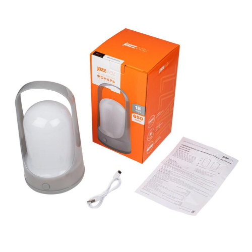 Фонарь светодиодный аккумуляторный кемпинговый Accu5-L60-gy 60SMDх0.5Вт 220/350/650лм 8000-9000К IP20 (Li-ion аккумулятор 3.7В 18650 3600мА.ч) диммер сер. JazzWay 5058323 фото 7