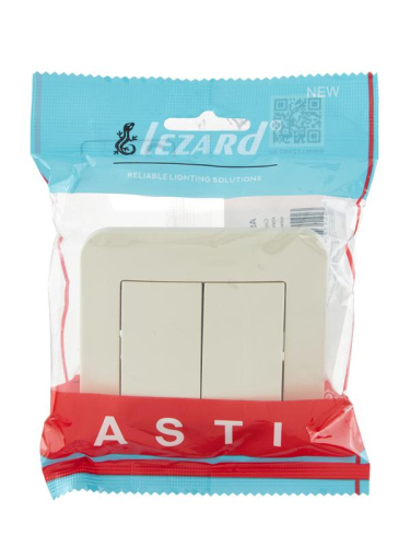 Выключатель 2-кл. 1п СП ASTI 10А IP20 в сборе крем. LEZARD 7081-0303-101 Выключатель 2-кл. 1п СП ASTI 10А IP20 в сборе крем. LEZARD 7081-0303-101