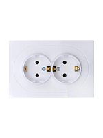 Розетка 2-м СП OSEN с заземл. ПБТ механизм бел. LEZARD 743-0200-127B