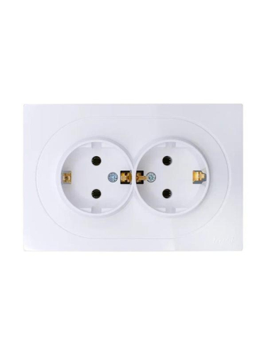 Розетка 2-м СП OSEN с заземл. ПБТ механизм бел. LEZARD 743-0200-127B Розетка 2-м СП OSEN с заземл. ПБТ механизм бел. LEZARD 743-0200-127B