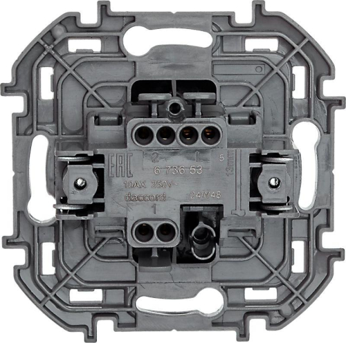Переключатель 1-кл. Inspiria 10А IP20 250В 10AX механизм антрацит IEK 673653 фото 4
