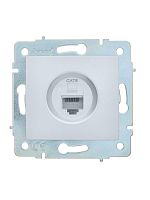 Розетка компьютерная 1-м СП ASTI IP20 RJ45 механизм Cat 6e жемчуж./бел. перламутр. LEZARD 7081-3088-140