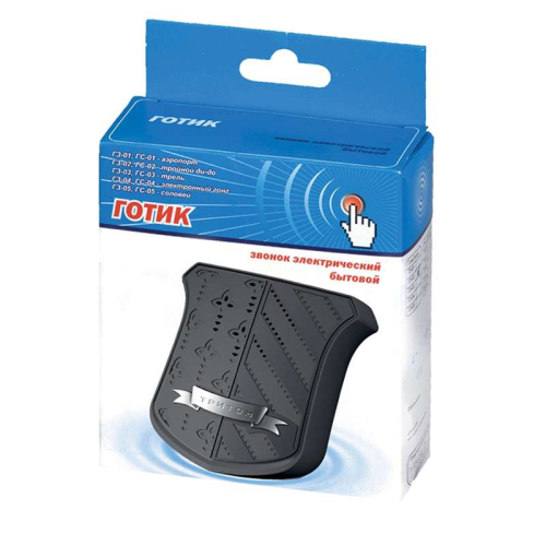 Звонок проводной Готик электрон. гонг 220В 80-90дБА черн./серебр. МОНОМАХ ГС-04 фото 2