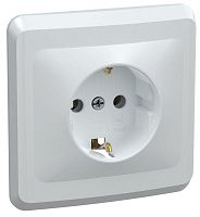 Розетка 1-м СП Вега РС10-3-ВБ с заземл. контактом без защ. штор 16А бел. GENERICA ERV11-K01-16-DM