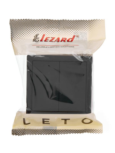 Выключатель 2-кл. ОП LETO черн. бархат LEZARD 752-4200-101 фото 2