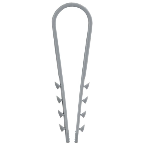 Дюбель-хомут 11х18мм для круглого кабеля нейлон сер. (уп.100шт) GENERICA UDH13-11-18-100-K03-G фото 2