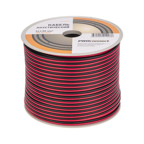 Кабель Stereo 2х1.5 красн./черн. бухта (м) PROCONNECT 01-6106-6 фото 4