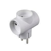 Разветвитель 3-м без заземл. 10А 2200Вт 250В Т-образ. бел. DОМТОК 2662