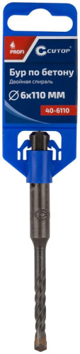 Бур по бетону Profi двойн. резьба SDS-Plus 6х110мм Cutop 40-6110 фото 3