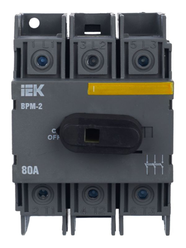 Выключатель-разъединитель модульный 3п 80А ВРМ-2 KARAT IEK MVR20-3-080 фото 2