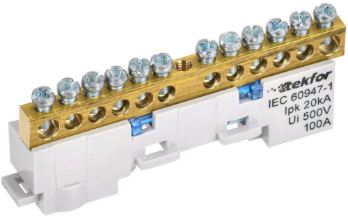 Шина нулевая N неизол. на универс. держ. 6х9-12-С TEKFOR IEK TF-NN10-12-DL-K07 Шина нулевая N неизол. на универс. держ. 6х9-12-С TEKFOR IEK TF-NN10-12-DL-K07