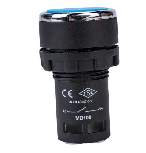 Кнопка нажимная моноблочная 22мм IP 40 1НО EMAS MB100DM фото 3