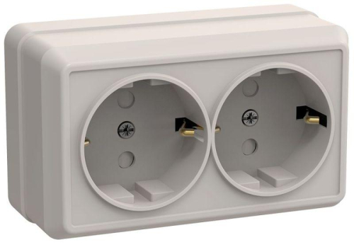 Розетка 2-м ОП Октава РСш22-3-ОКм 16А IP20 с заземл. защ. шторки крем. GENERICA ERO24-K33-16-DC Розетка 2-м ОП Октава РСш22-3-ОКм 16А IP20 с заземл. защ. шторки крем. GENERICA ERO24-K33-16-DC