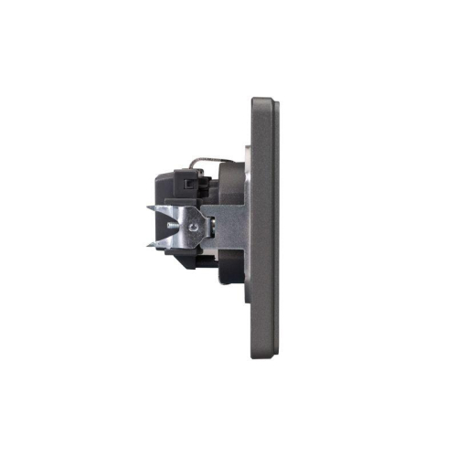Розетка 1-м СП ROUND MIELE 16А с заземл. защ. шторки титан Kranz KR-78-0701-2 фото 4