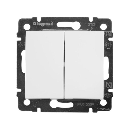 Выключатель 2-кл. СП Valena 10А IP31 250В механизм бел. IEK 774405 фото 5