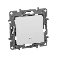 Переключатель 1-кл. СП Etika Plus 10А IP20 250В 10AX с подсветкой безвинтов. зажимы механизм бел. IEK 672215