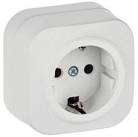 Розетка ОП GLORY РС20-3-ХБм 16А с заземл. без защ. шторок бел. матов. IEK ERH11-K01M-16