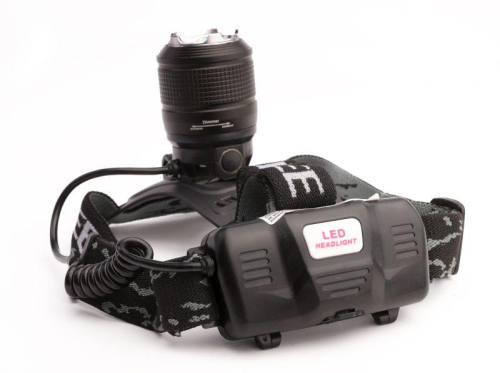 Фонарь налобный аккумуляторный LED5339 3.7В LED+син. LED 5Вт фокус 2 ак. 4 реж USB черн. Ultraflash 15041 фото 5