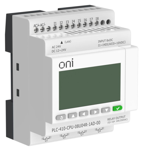 Модуль ЦПУ ПЛК 410 4 DI 4 UI (0-10 В/DI) 4 RO 12В-24В DC или 24В AC с Ethernet портом с экраном ONI PLC-410-CPU-08U04R-1AD-00 фото 5 Модуль ЦПУ ПЛК 410 4 DI 4 UI (0-10 В/DI) 4 RO 12В-24В DC или 24В AC с Ethernet портом с экраном ONI PLC-410-CPU-08U04R-1AD-00 фото 5