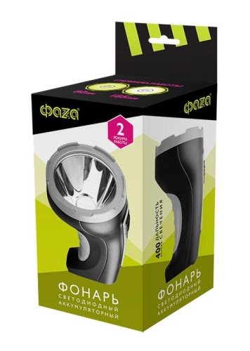 Фонарь аккумуляторный ручной AccuF2-L5W-bk SMD 5Вт 185лм IP20 2 режима: яркий/эконом аккум. 1.6А.ч выдвижная вилка индикатор зарядки ремешок черн. ФАZА 2857170 фото 4