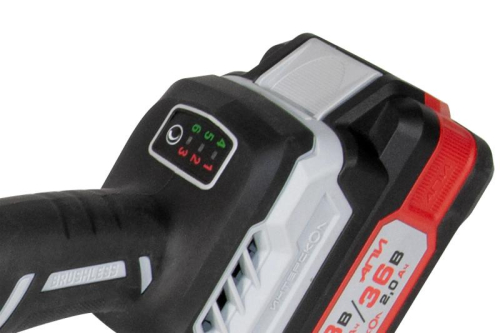 Машина шлифовальная угловая аккумуляторная бесщеточная УШМ-125/36ВМЭ 125мм АПИ 36В 2 АКБ 2.0А.ч ЗУ ИНТЕРСКОЛ 956.2.2.70 фото 3