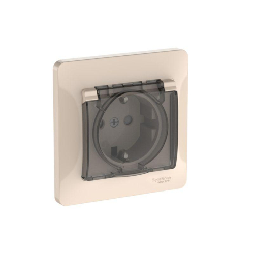 Розетка Glossa 16А IP44 с заземл. защ. шторки с крышкой быстрозажим. клем. в сборе беж. SE GSL000248S Розетка Glossa 16А IP44 с заземл. защ. шторки с крышкой быстрозажим. клем. в сборе беж. SE GSL000248S