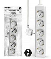Удлинитель 5х3м с заземл. 10А 3х1.5 TOKOV ELECTRIC TKL-C01-BU5-3-1.5-Z