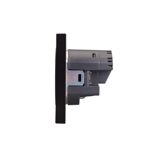 Розетка 1-м СП STRONG MIELE 16А с заземл. защ. шторки с USB A+C быстрой зарядки 5В/3А антрацит Kranz KR-78-0704-5 фото 2