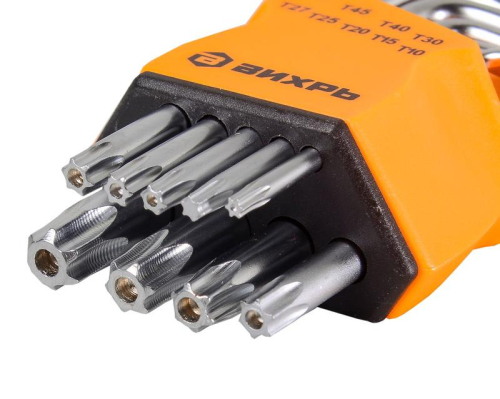 Набор ключей имбусовых Torx 9шт T10-T50 Вихрь 73/6/5/12 фото 5
