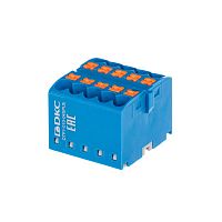 Блок распределительный зажим push-in 10 точек подключения 2.5кв.мм син. DKC DTP1-010-04SPUB