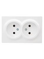 Розетка 2-м ОП LETO без заземл. закрытый корпус ПБТ бел. LEZARD 752-0200-128B