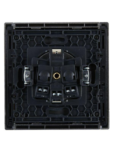 Розетка СП FORTE&PIANO FP515 16А с заземл. защ. шторки винт. крепл. сталь IEK FP-R14-16-K46 фото 3