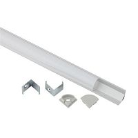 Комплект с угловым анодированным профилем 1616R-1m 16х16мм. 1м CAB280 сереб. Эра Б0062772