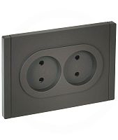 Розетка 2-м СП FORTE&PIANO FP325 10А без заземл. защ. шторки безвинт. крепл. сер. IEK FP-R23-10-1-K03