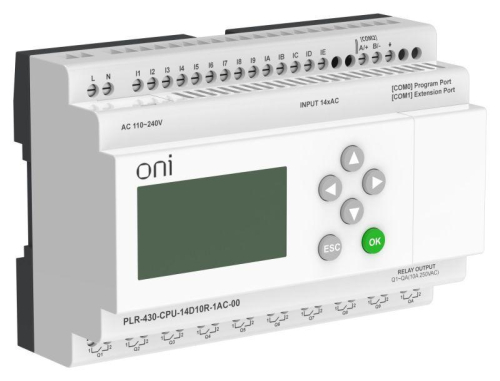 Модуль ЦПУ ПЛК 430 14 DI 10 RO 220В AC с экраном ONI PLR-430-CPU-14D10R-1AC-00 фото 5