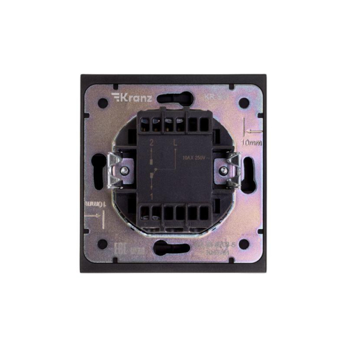 Выключатель проходной (переключатель) 1-кл. СП STRONG MIELE 10А антрацит Kranz KR-78-0708-5 фото 3