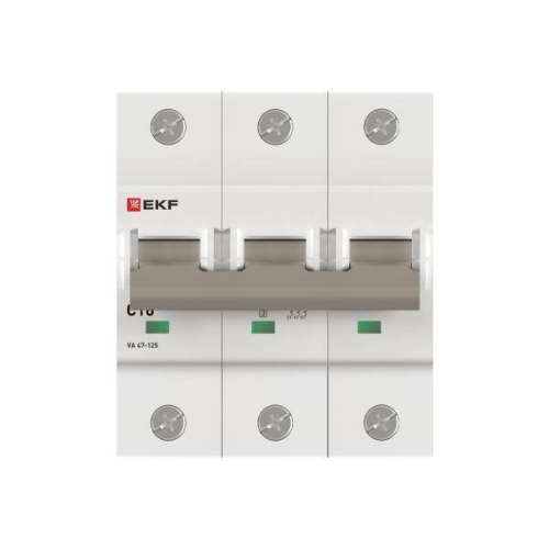 Выключатель автоматический 3п C 16А 15кА ВА 47-125 PROxima EKF mcb47125-3-16C фото 3