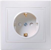 Розетка 1-м СП Кварта РСш10-3-КБ 16А IP20 с заземл. защ. шторки бел. GENERICA ERK11-K01-16-DM