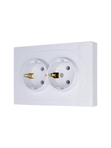 Розетка 2-м СП OSEN с заземл. ПБТ механизм бел. LEZARD 743-0200-127B фото 2 Розетка 2-м СП OSEN с заземл. ПБТ механизм бел. LEZARD 743-0200-127B фото 2