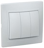 Выключатель 3-кл. СП Кварта 10А IP20 ВС10-3-0-КБ бел. GENERICA EVK30-K01-10-DM