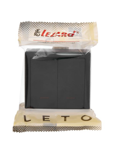 Выключатель 2-кл. ОП LETO с индикацией черн. бархат LEZARD 752-4200-112 фото 2