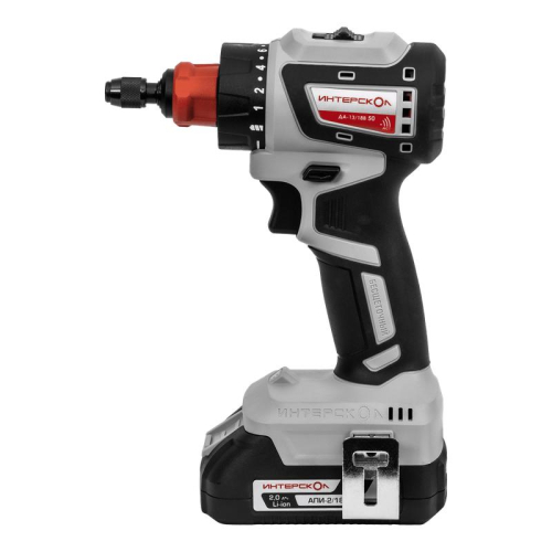 Дрель-шуруповерт аккумуляторная бесщеточн. ДА-13/18В 50 комби АПИ (Li-ion кейс 2 аккум. 2А.ч 4 насадки) ИНТЕРСКОЛ 776.2.2.79 фото 4