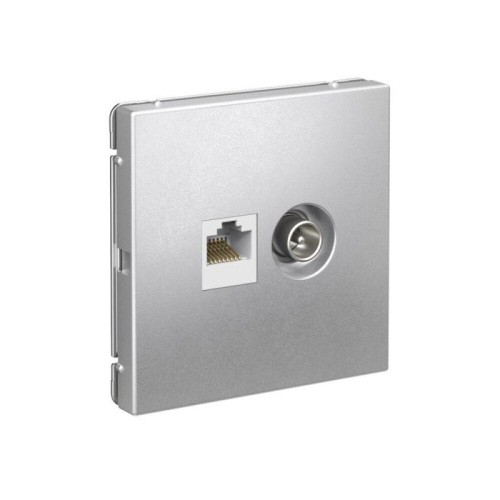 Розетка компьютерная + телевизионная 2-м СП ArtGallery RJ45 кат.5E + TV механизм алюм. SE GAL000389 фото 3