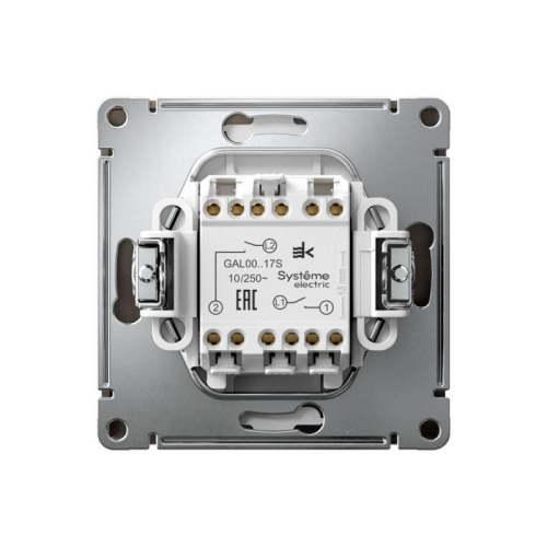 Выключатель кнопочный 2-кл. ArtGallery 10AX быстрозажим. клем. механизм мокко SE GAL000617S фото 4