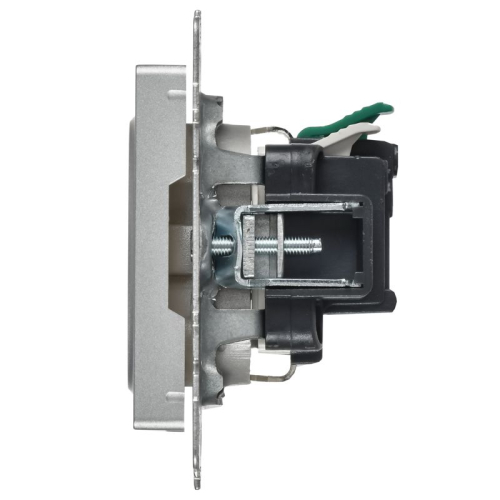 Розетка 1-м BRITE РС24-1-0-БрА 16А IP20 с заземл. с защ. шторк. безвинтов. крепл. механизм алюм. IEK BR-R14-16-1-K47 фото 4