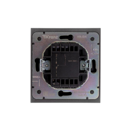 Выключатель проходной (переключатель) 1-кл. СП STRONG MIELE 10А графит Kranz KR-78-0708-6 фото 3