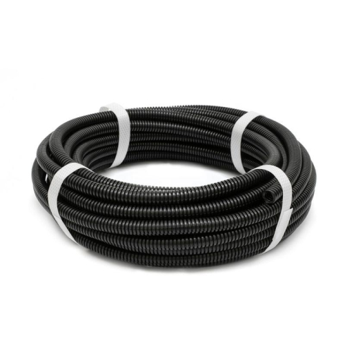 Труба гофрированная ПА dвн 5.0мм dнар 7.2мм негорючая (HF) стойкая к УФ разрезная черн. (уп.10м) Промрукав PR02.0320 фото 2