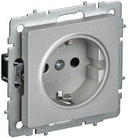 Розетка 1-м BRITE РС24-1-0-БрА 16А IP20 с заземл. с защ. шторк. безвинтов. крепл. механизм алюм. IEK BR-R14-16-1-K47